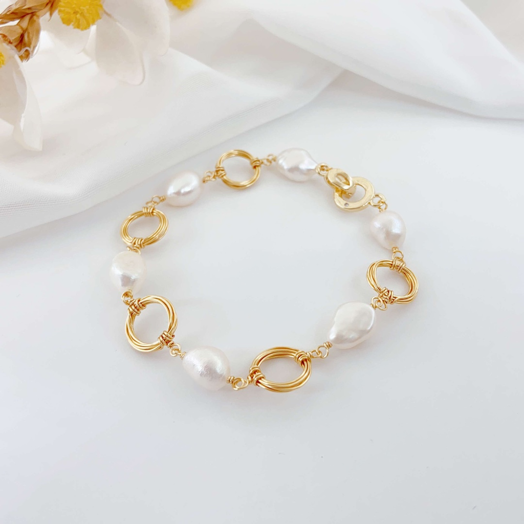 Hand-Wrapped Baroque Pearl Jewelry Set – Artisan Freshwater Pearl Necklace & Earrings