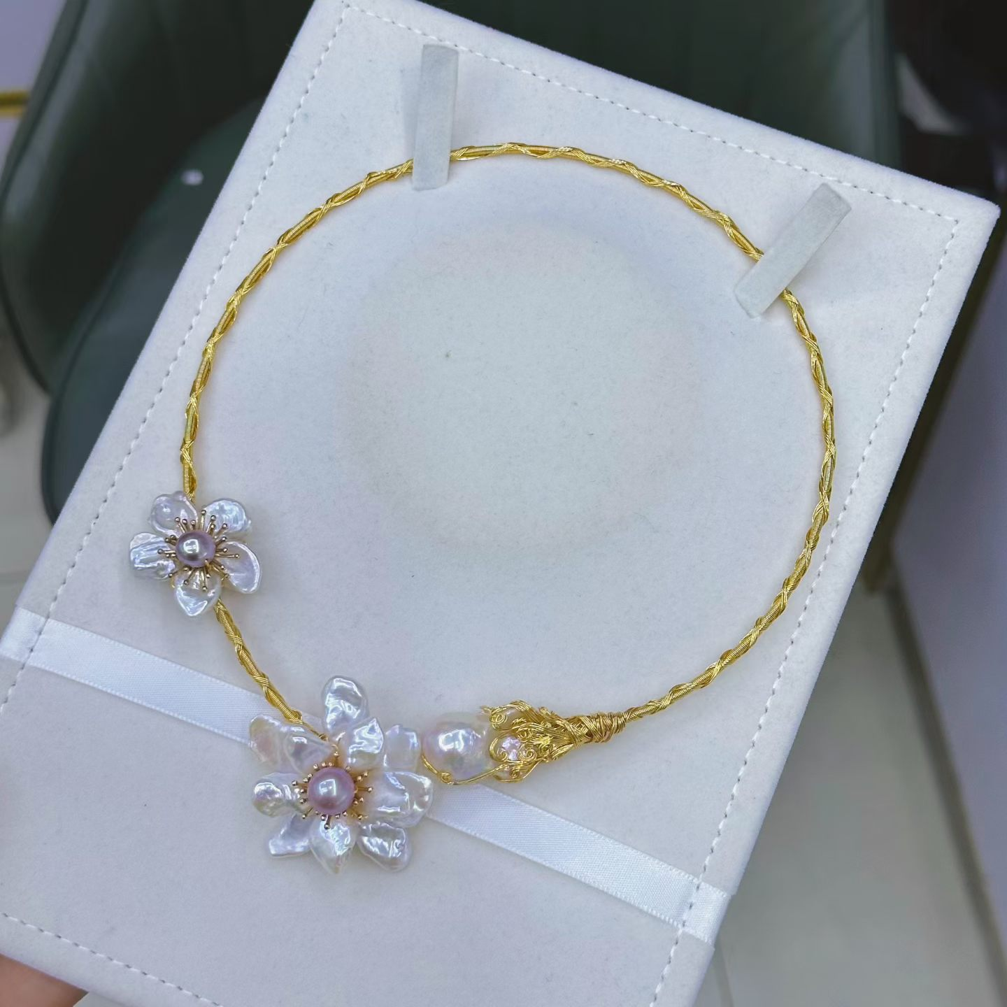 Handcrafted Baroque Pearl Statement Necklace – Natural Freshwater Pearls in Gold or Silver