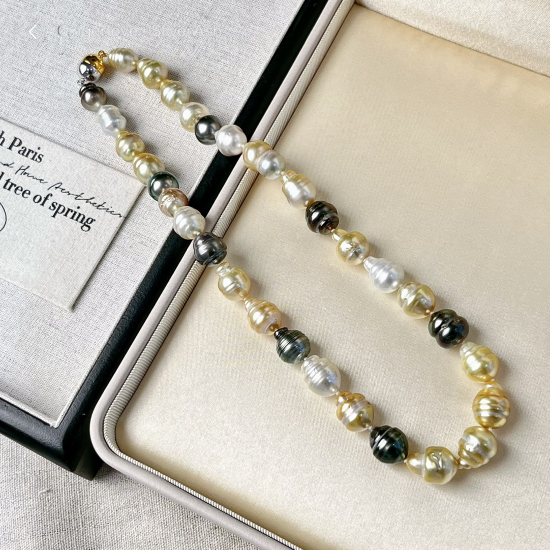 9–11mm Freshwater Multicolor Baroque Pearl Necklace