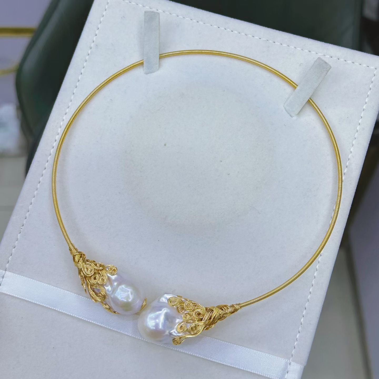 Gold Baroque Pearl Necklace – Handmade Freshwater Pearl Jewelry for Women