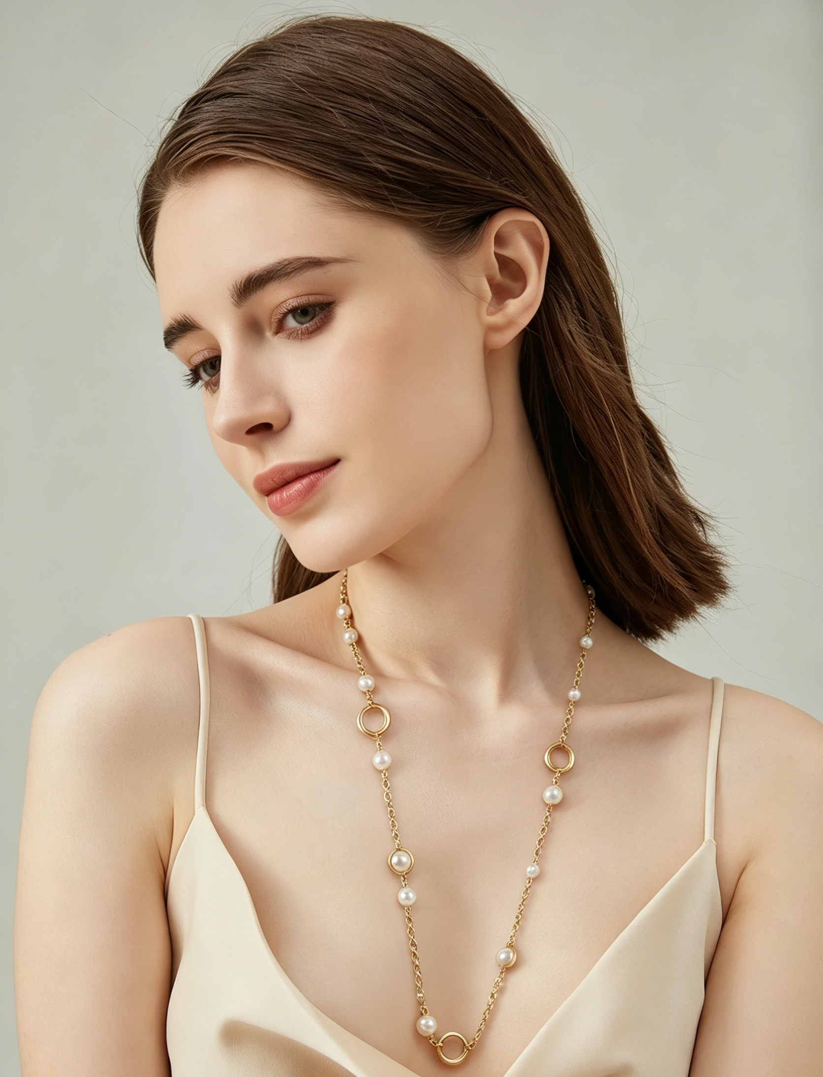 Handmade Baroque Pearl Pendant Long Necklace - 14K Gold Plated Gift for Her