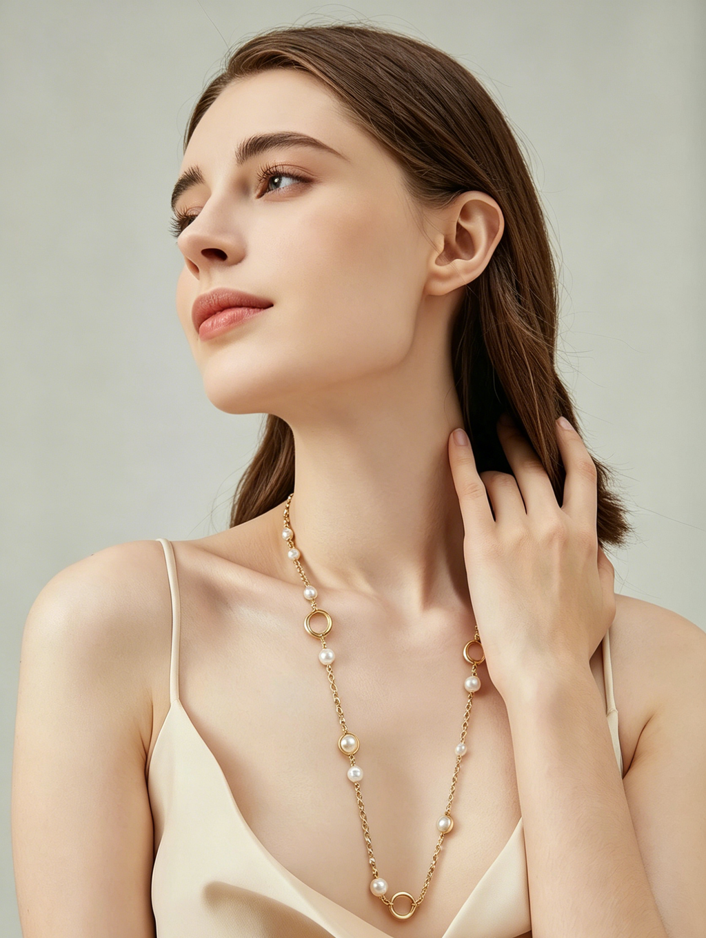 Handmade Baroque Pearl Pendant Long Necklace - 14K Gold Plated Gift for Her