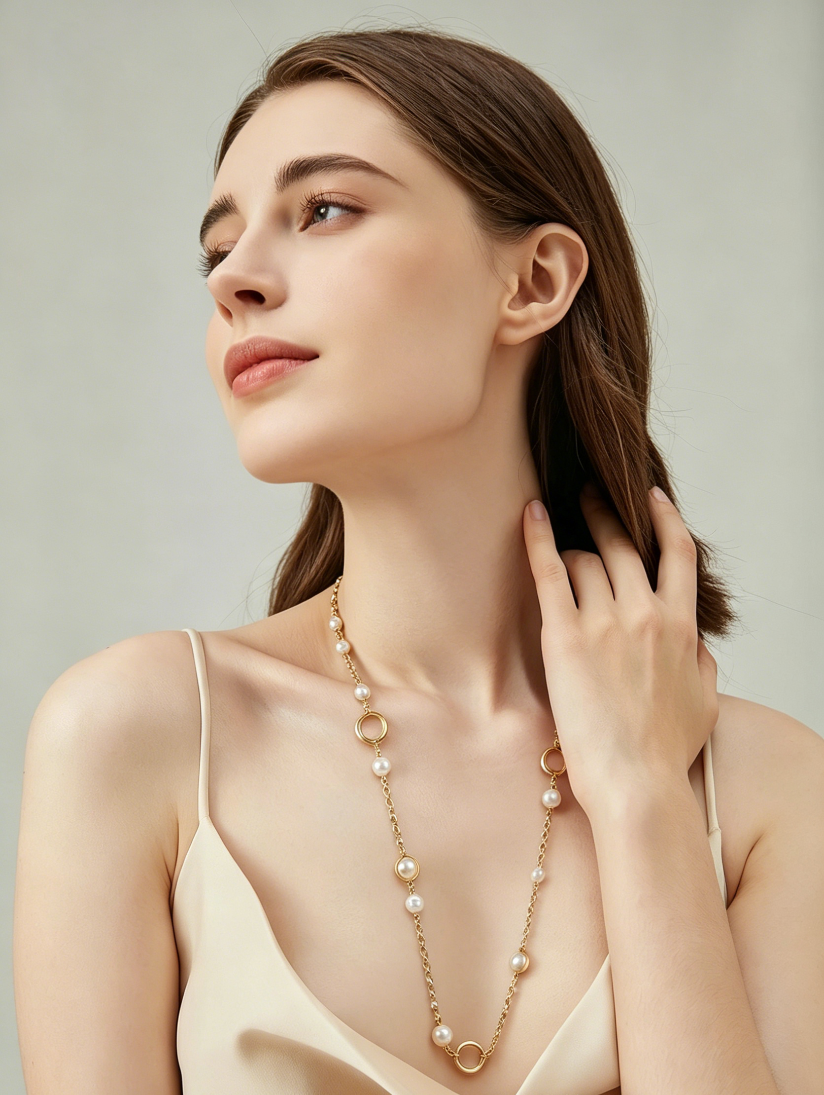 Handmade Baroque Pearl Pendant Long Necklace - 14K Gold Plated Gift for Her