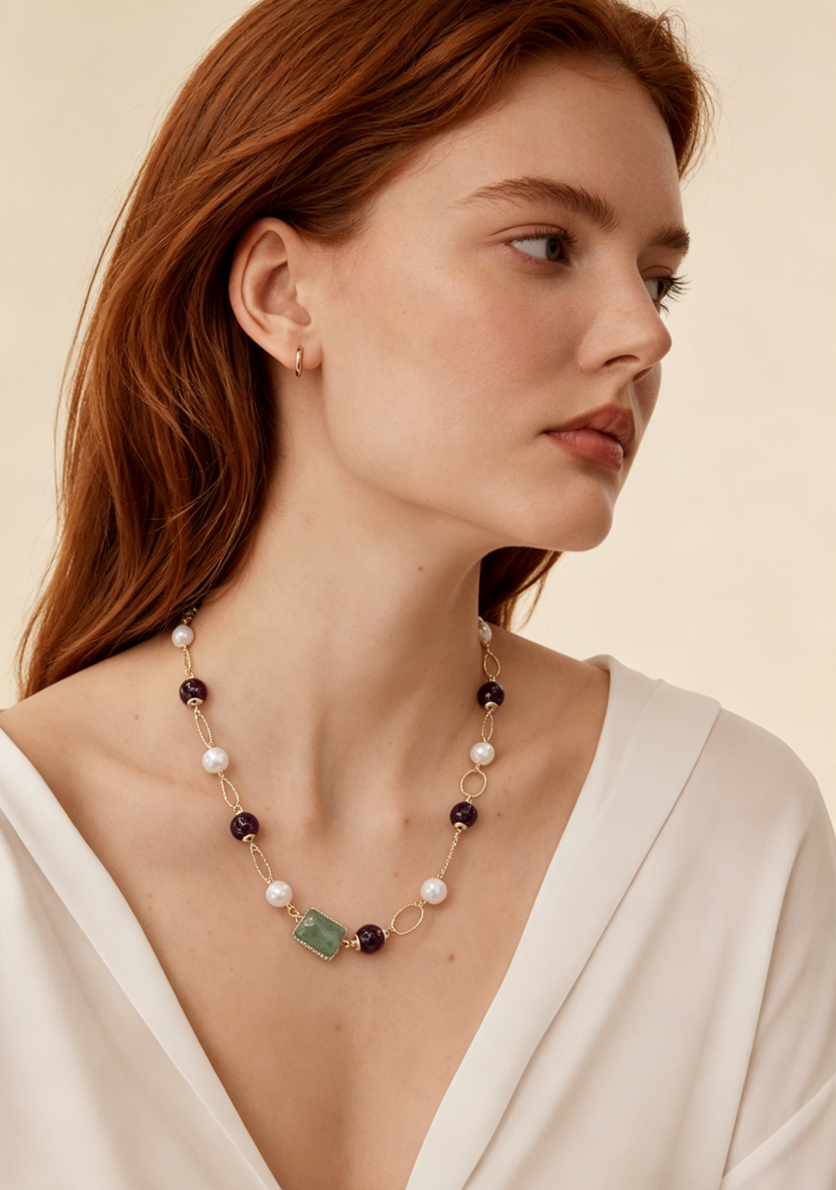 Modern White Baroque Pearl Necklace – Trendy Minimalist Jewelry for Her