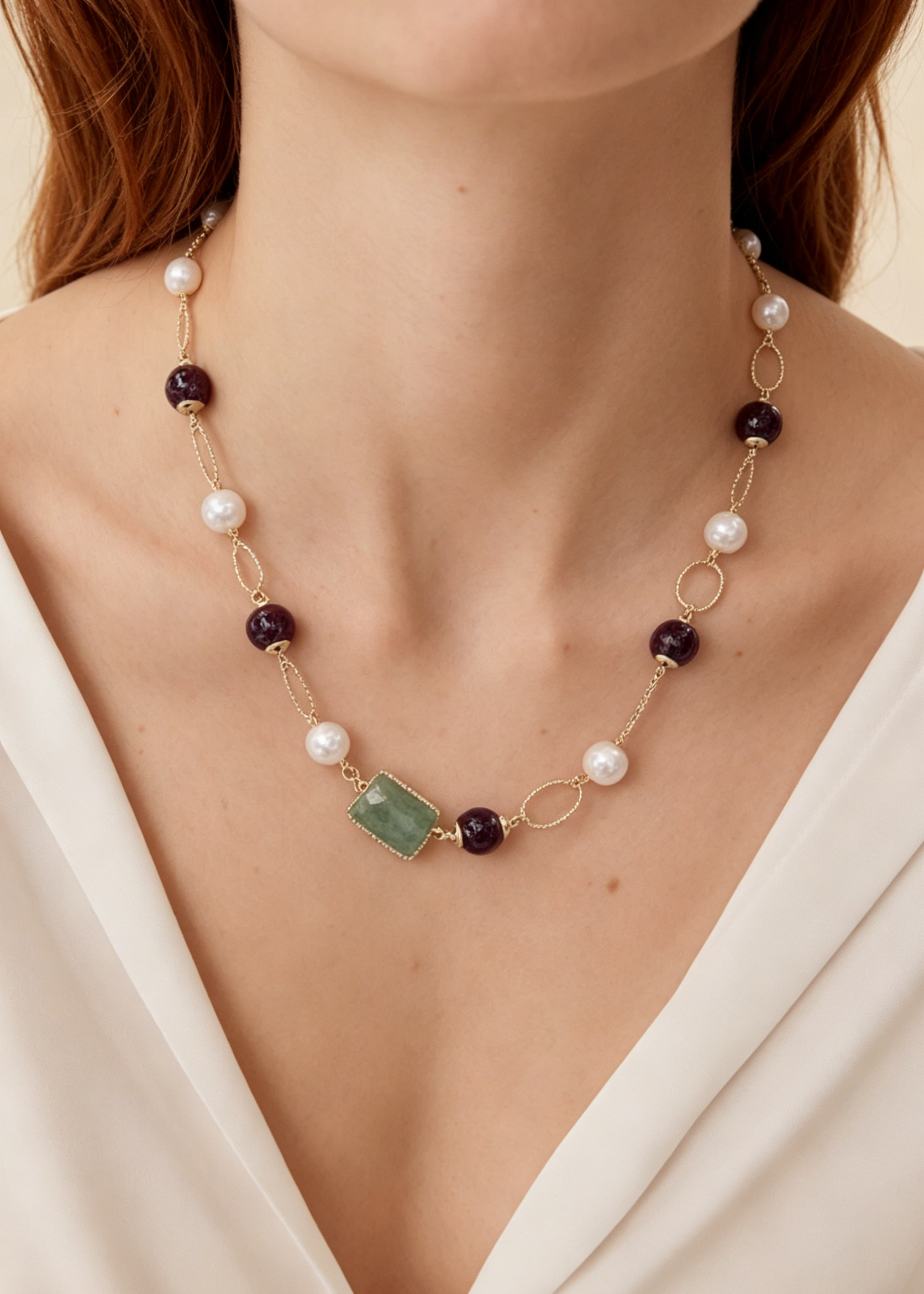 Modern White Baroque Pearl Necklace – Trendy Minimalist Jewelry for Her