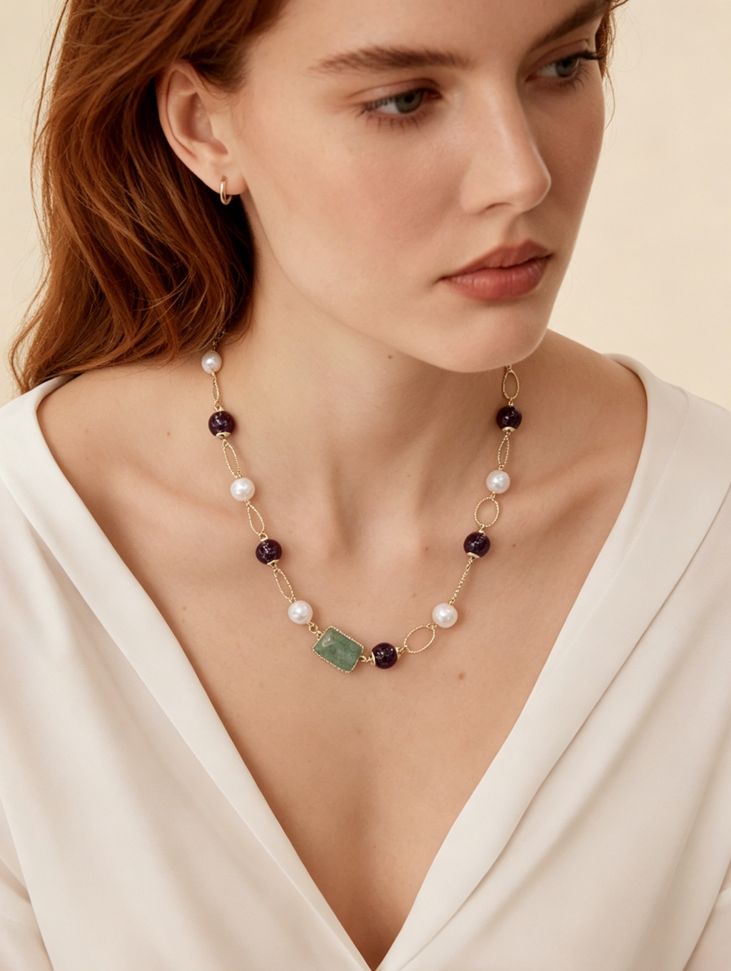 Modern White Baroque Pearl Necklace – Trendy Minimalist Jewelry for Her