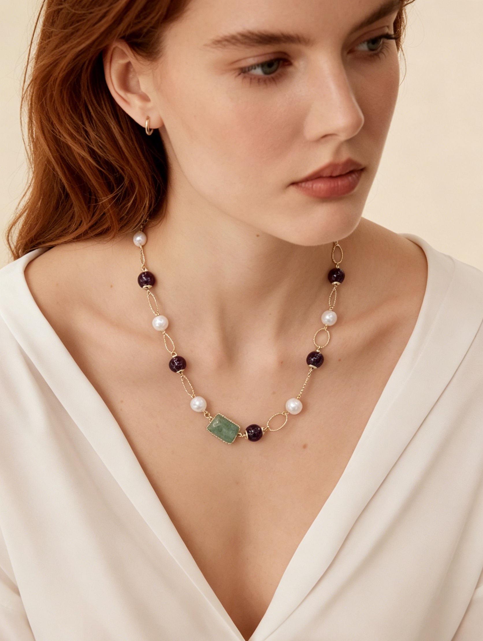 Modern White Baroque Pearl Necklace – Trendy Minimalist Jewelry for Her