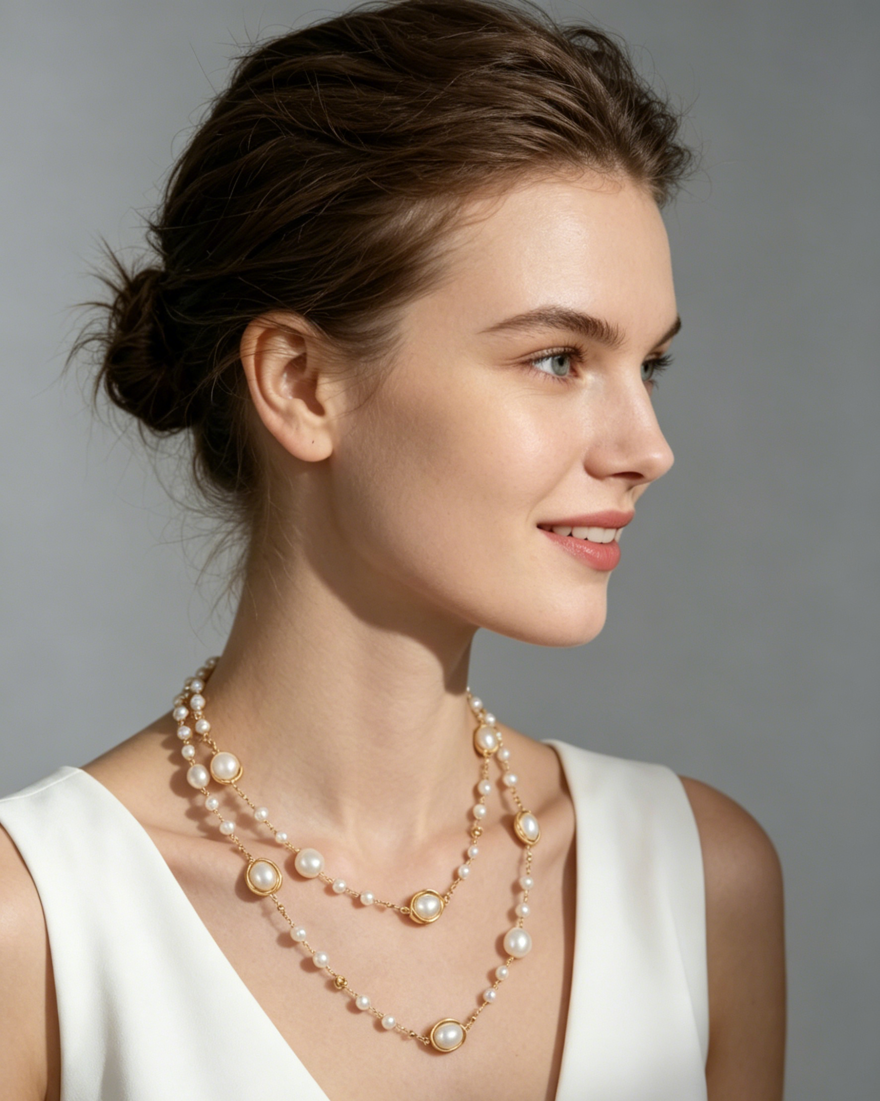 Elegant Layered Baroque Pearl Sweater Necklace | Unique Gold Plated Gift for Her