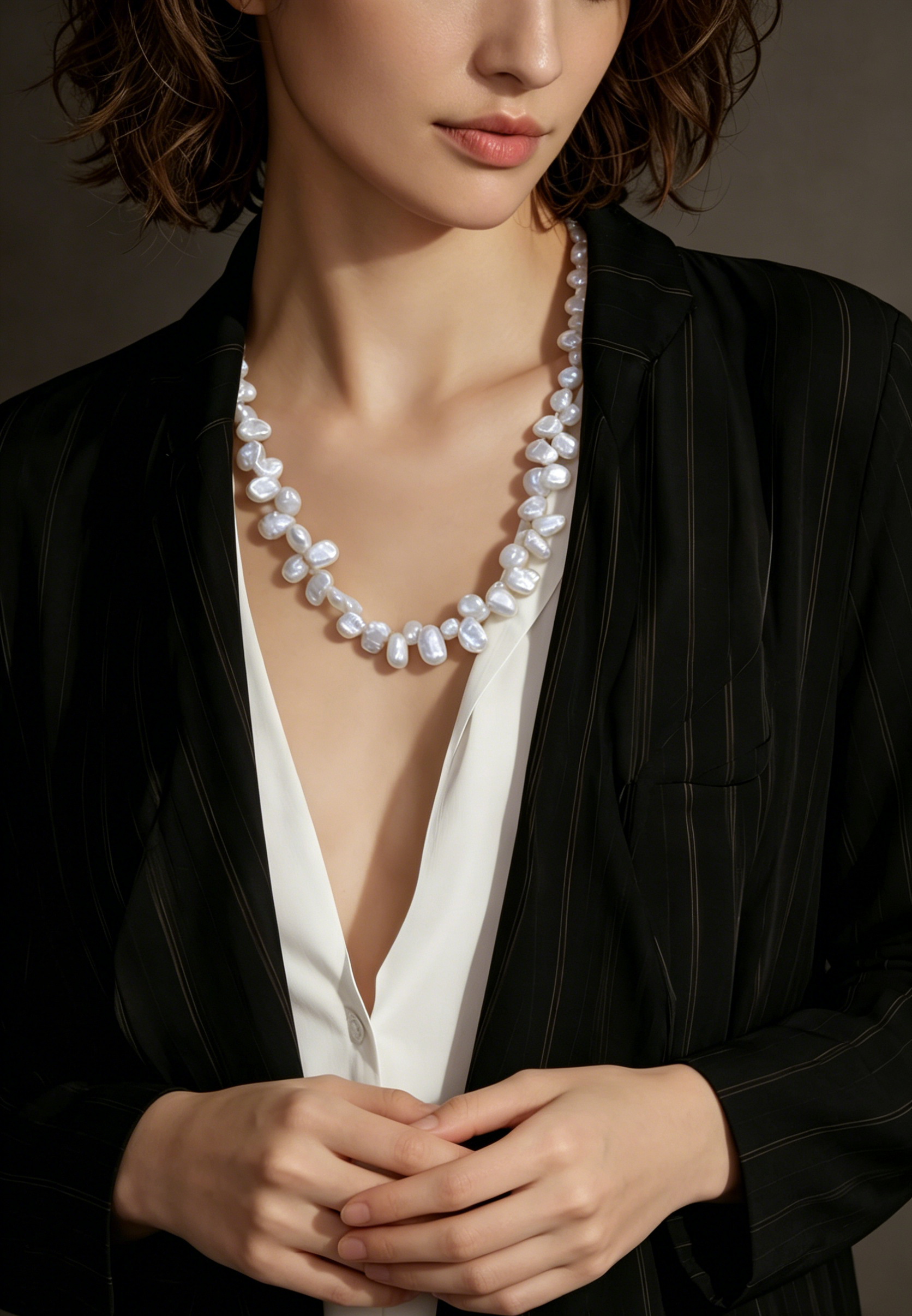 Petal-Shaped Baroque Pearl Necklace