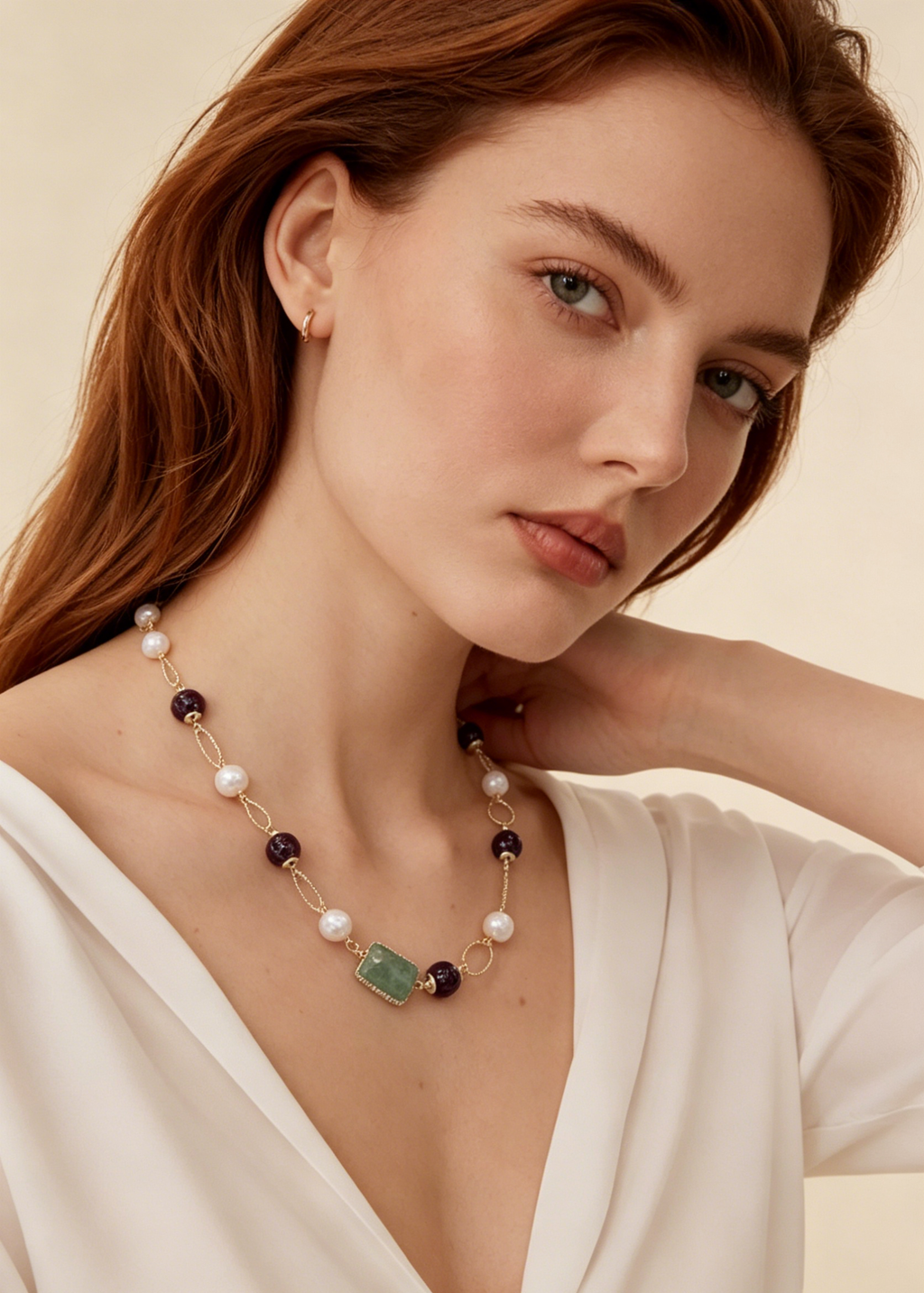 Modern White Baroque Pearl Necklace – Trendy Minimalist Jewelry for Her