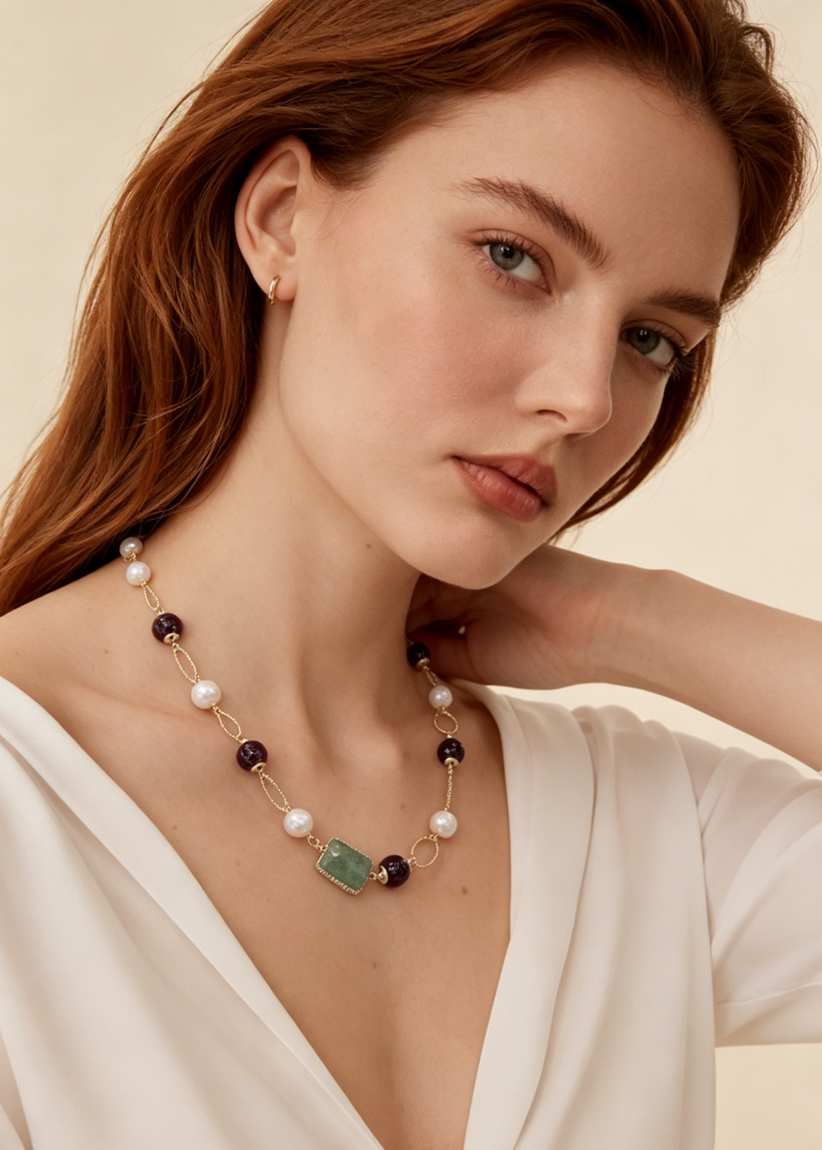 Modern White Baroque Pearl Necklace – Trendy Minimalist Jewelry for Her