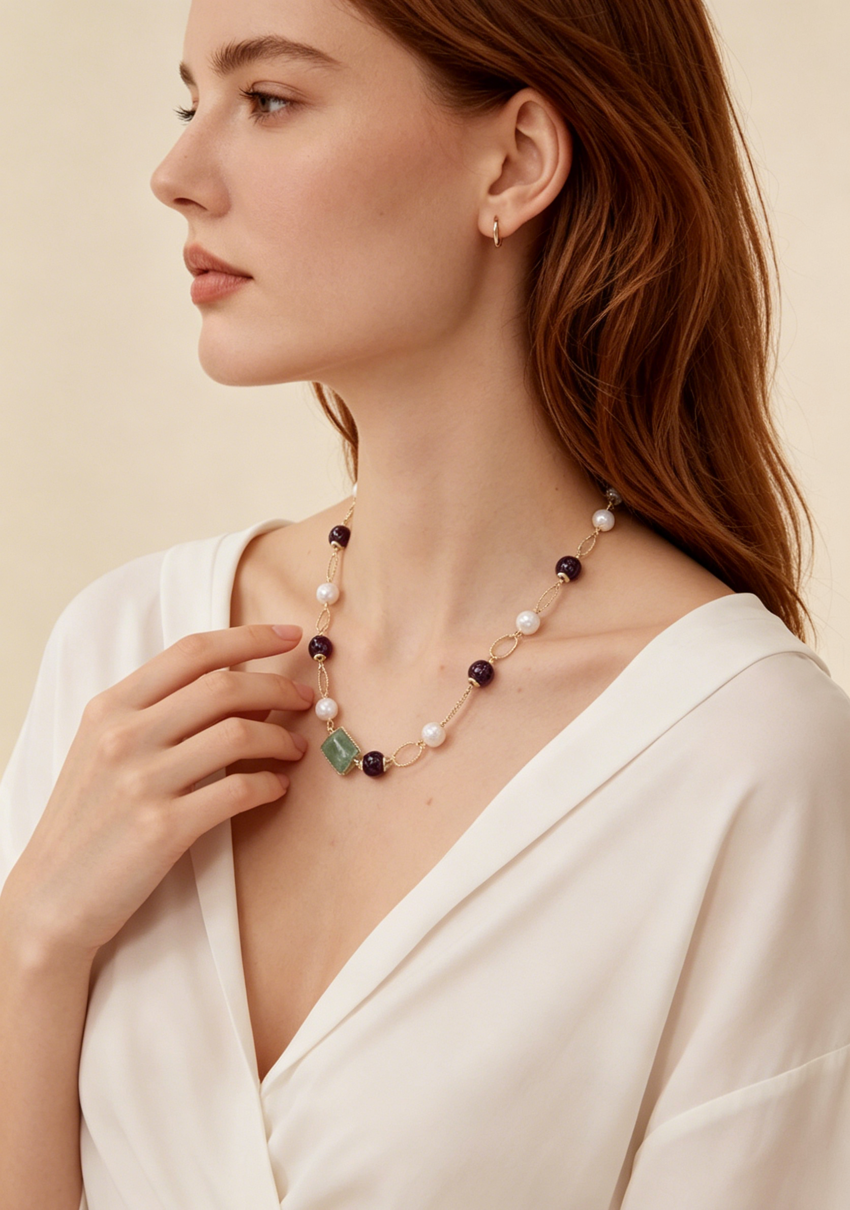 Modern White Baroque Pearl Necklace – Trendy Minimalist Jewelry for Her