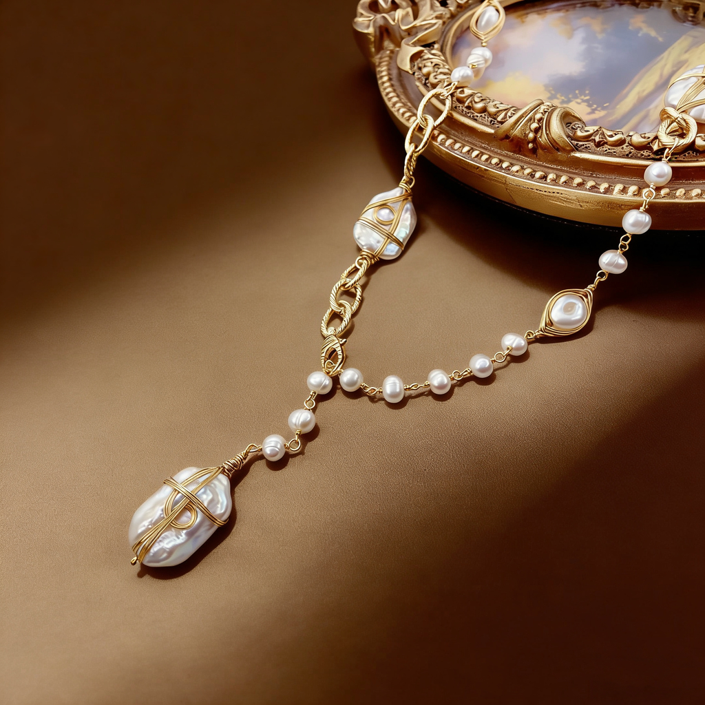 Handmade Baroque Pearl Necklace | Unique Gift for Her