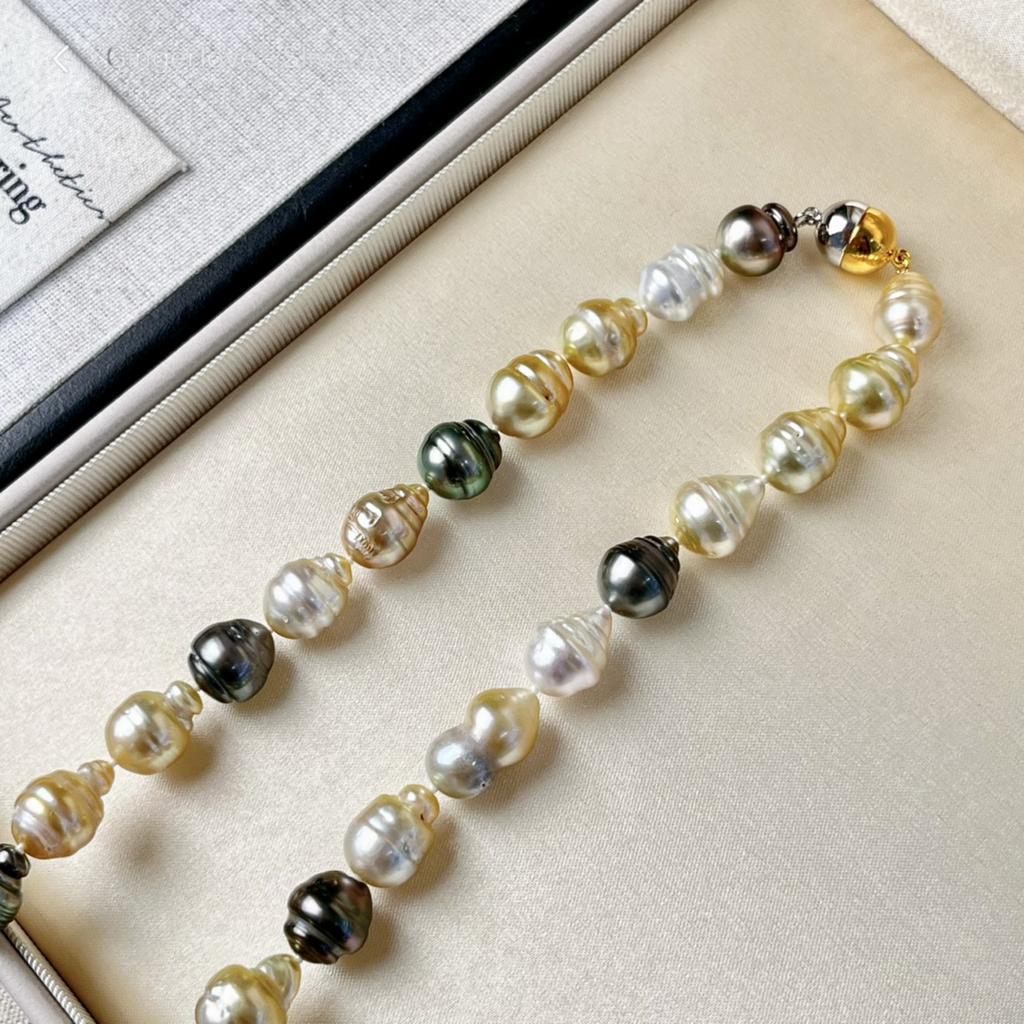 9–11mm Freshwater Multicolor Baroque Pearl Necklace