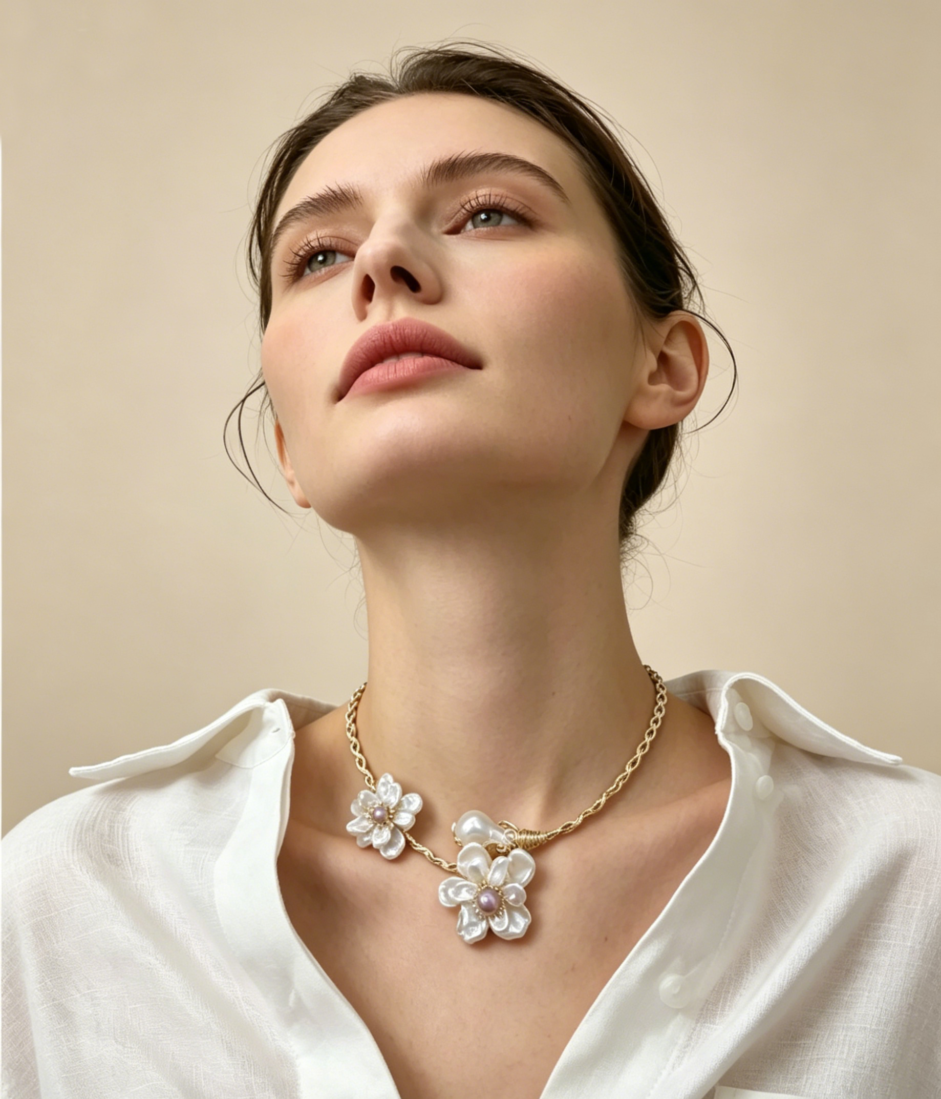 Handcrafted Baroque Pearl Statement Necklace – Natural Freshwater Pearls in Gold or Silver