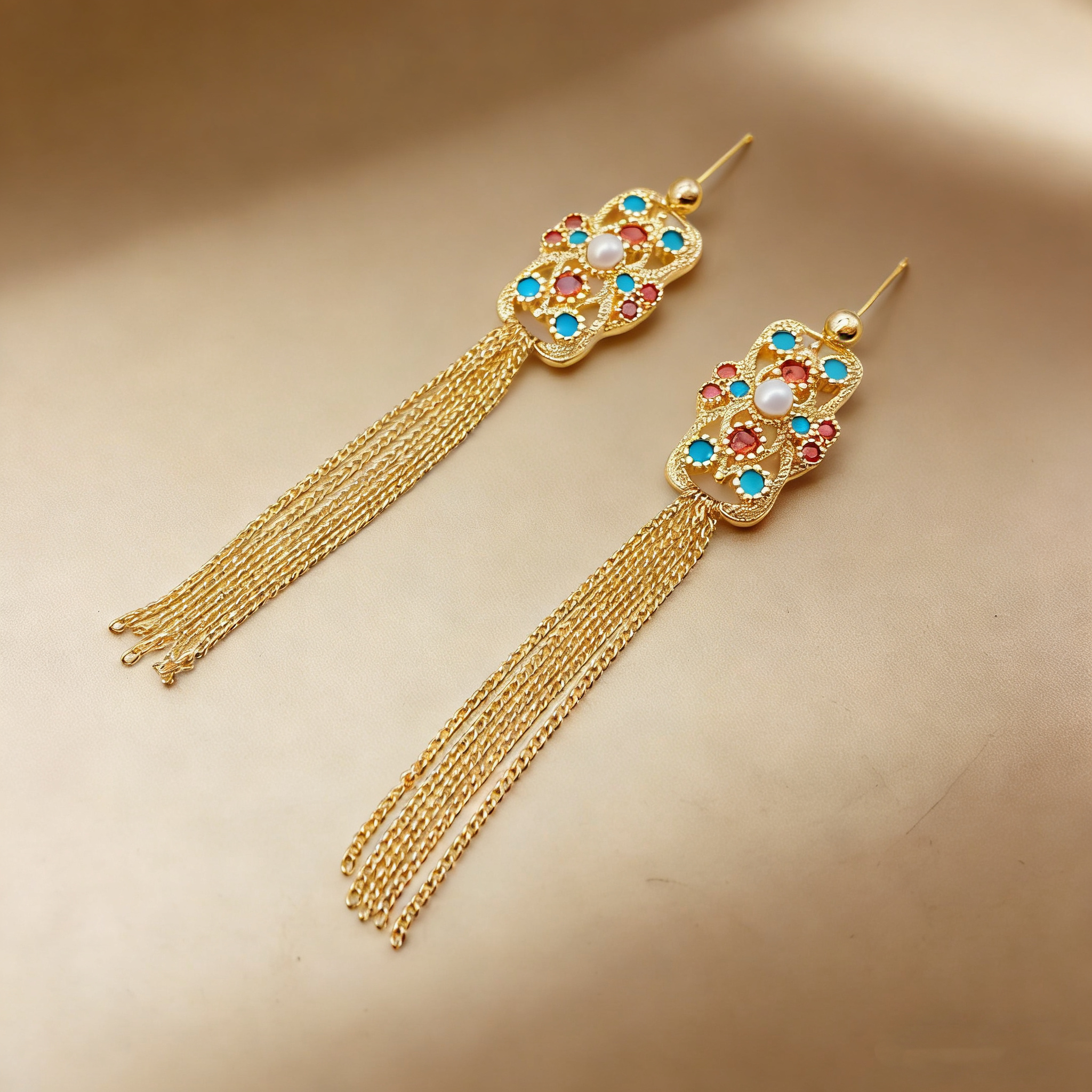 Unique Mottled Freshwater Pearl Star Studs – Artisan Minimalist Earrings